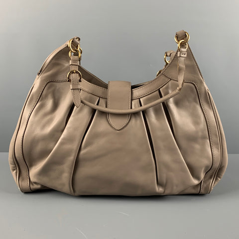 SALVATORE FERRAGAMO Beige Leather Shoulder Bag Handbag