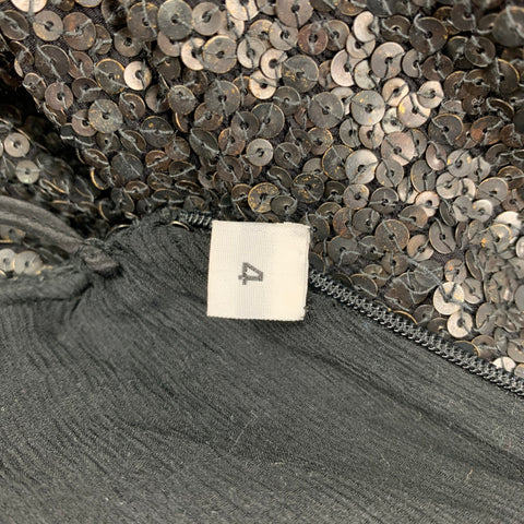 NAEEM KHAN Falda tulipán con lentejuelas color carbón negro talla 4