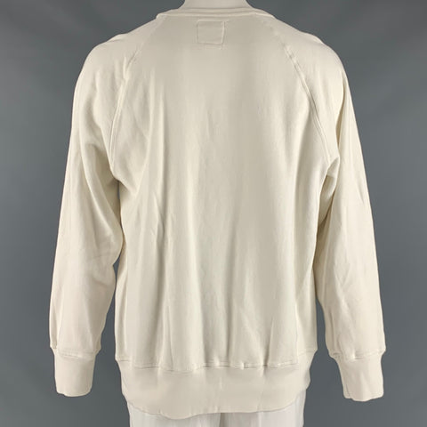 TODD SNYDER Size XXL White Black Graphic Cotton Crew-Neck Sweatshirt