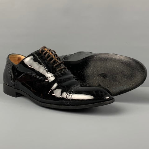 MARC by MARC JACOBS Size 8.5 Black Patent Leather Cap Toe Laces