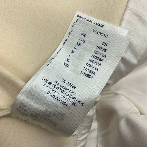 LOUIS VUITTON Size S Beige Ecru Wool Blend Ruffled Fitted Cocktail Dress