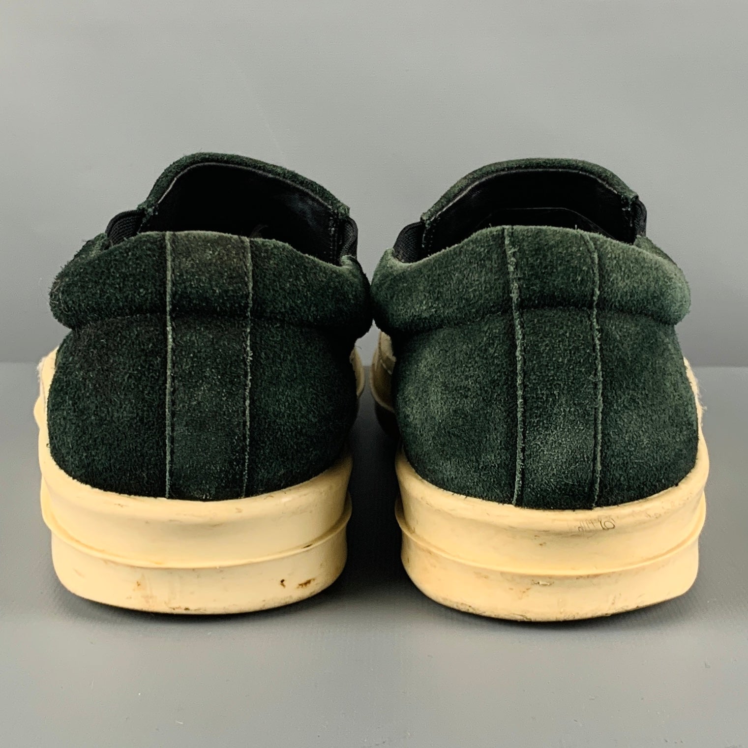 RICK OWENS Size 9 Green White Leather Slip On Sneakers – Sui