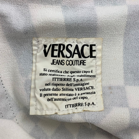 Vintage VERSACE JEANS COUTURE Size XS Black & White Cotton Print Jeans