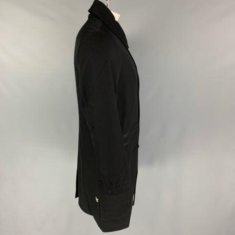 JOHN VARVATOS x CONVERSE Size M Black Lana Wool Ribbed Collar Coat