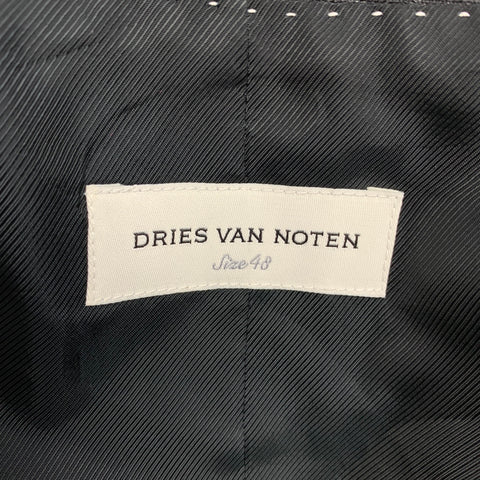 DRIES VAN NOTEN Size 38 Charcoal Wool Peak Lapel Sport Coat