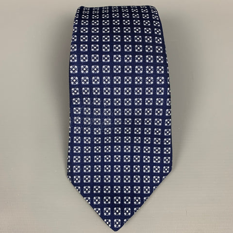 KITON Blue & Light Blue Square Print Tie