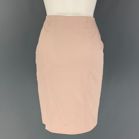 WOLFORD Size 4 Blush Cotton Pencil Skirt