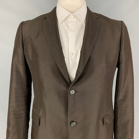 MARNI Size 42 Brown Cotton Polyester Notch Lapel Sport Coat