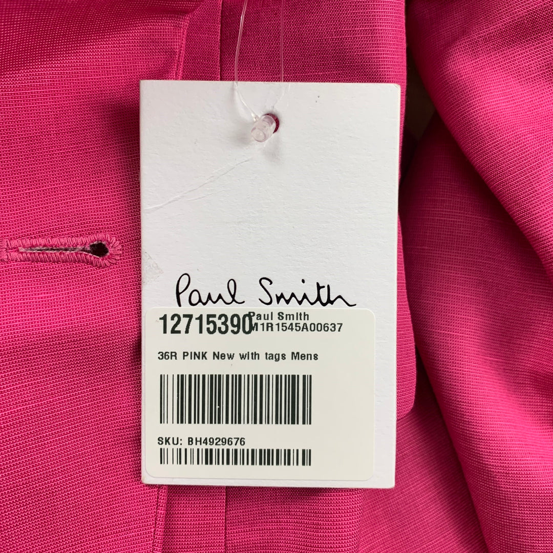 PAUL SMITH Size 36 Regular Pink Silk Blend Notch Lapel Sport Coat