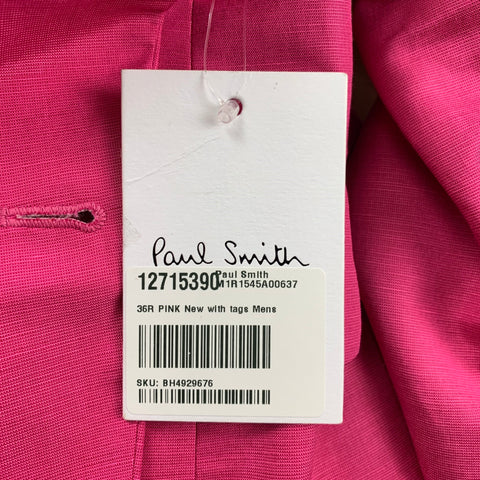 PAUL SMITH Taille 36 Manteau de sport à revers cranté en mélange de soie rose régulier