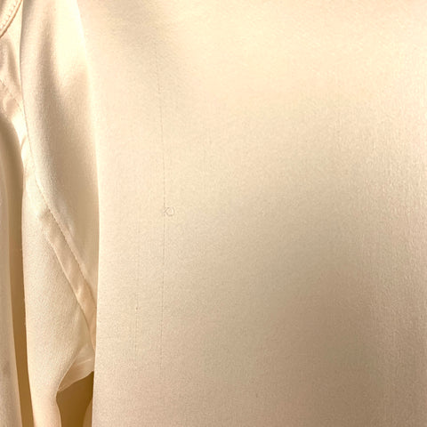 BALMAIN Top de vestido con botones ocultos de seda color crema talla 8