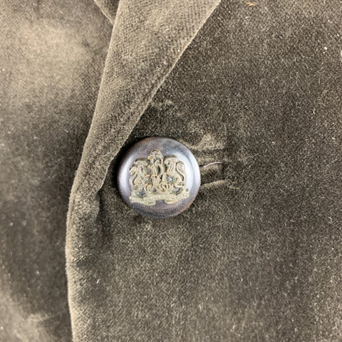 RALPH LAUREN Talla 8 Blazer de tres botones de terciopelo marrón