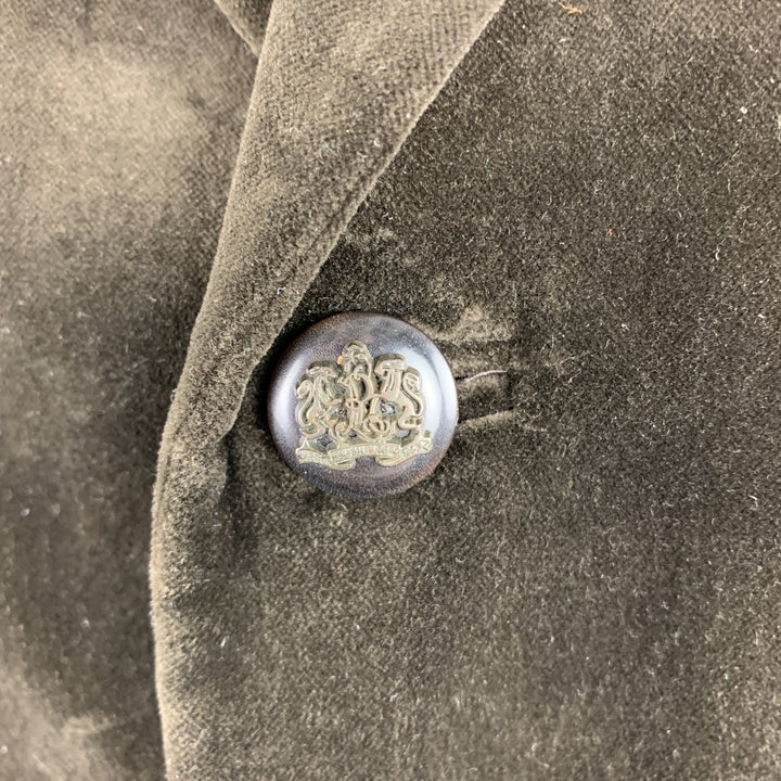 RALPH LAUREN Talla 8 Blazer de tres botones de terciopelo marrón