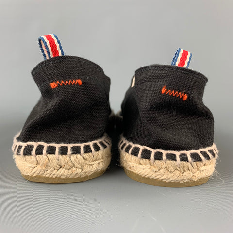 CASTANER Size 9 Black Canvas Espadrille Loafers