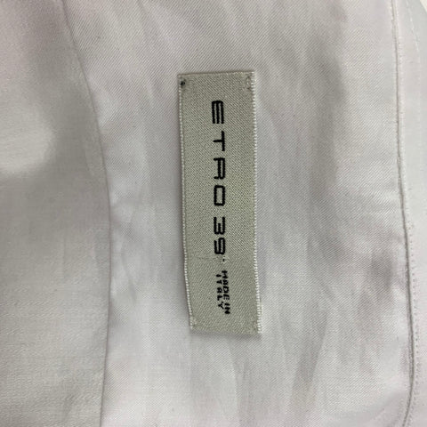 ETRO Size S White Cotton Tuxedo Long Sleeve Shirt