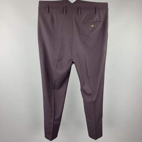 VIVIENNE WESTWOOD MAN Size 34 Eggplant Wool Drop-Crotch Dress Pants