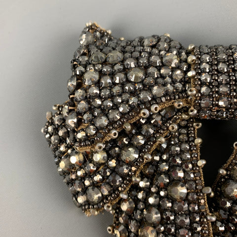 GUCCI Silver Silk Rhinestones Bow Bracelet