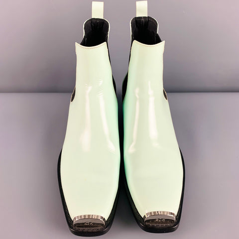 CALVIN KLEIN 205W39NYC Taille 12 Bottes à enfiler en cuir vert