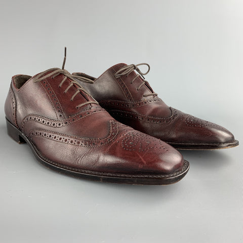 TO BOOT NY Taille 13 Chaussures à lacets en cuir marron avec bout d'aile