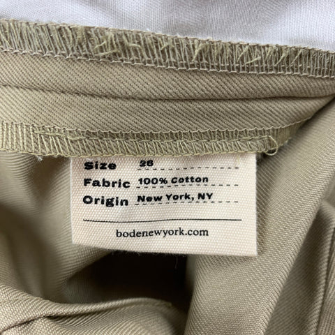 BODE Size 26 Khaki Cotton High Waisted Casual Pants
