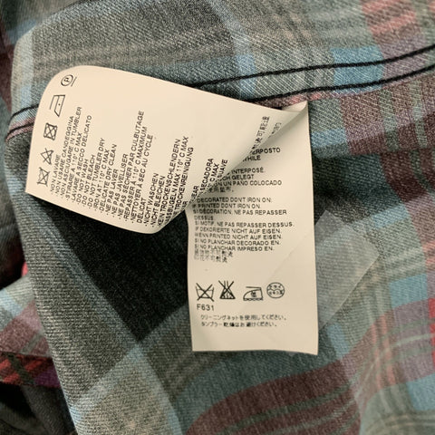MARC JACOBS Size S Black Multicolour Plaid Viscose Button Up Long Sleeve Shirt