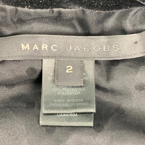 MARC JACOBS Size 2 Black Rayon Blend Velvet Jacket
