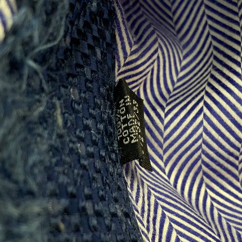 ENGLISH LAUNDRY Size L Blue White Herringbone Cotton Button Up Long Sleeve Shirt