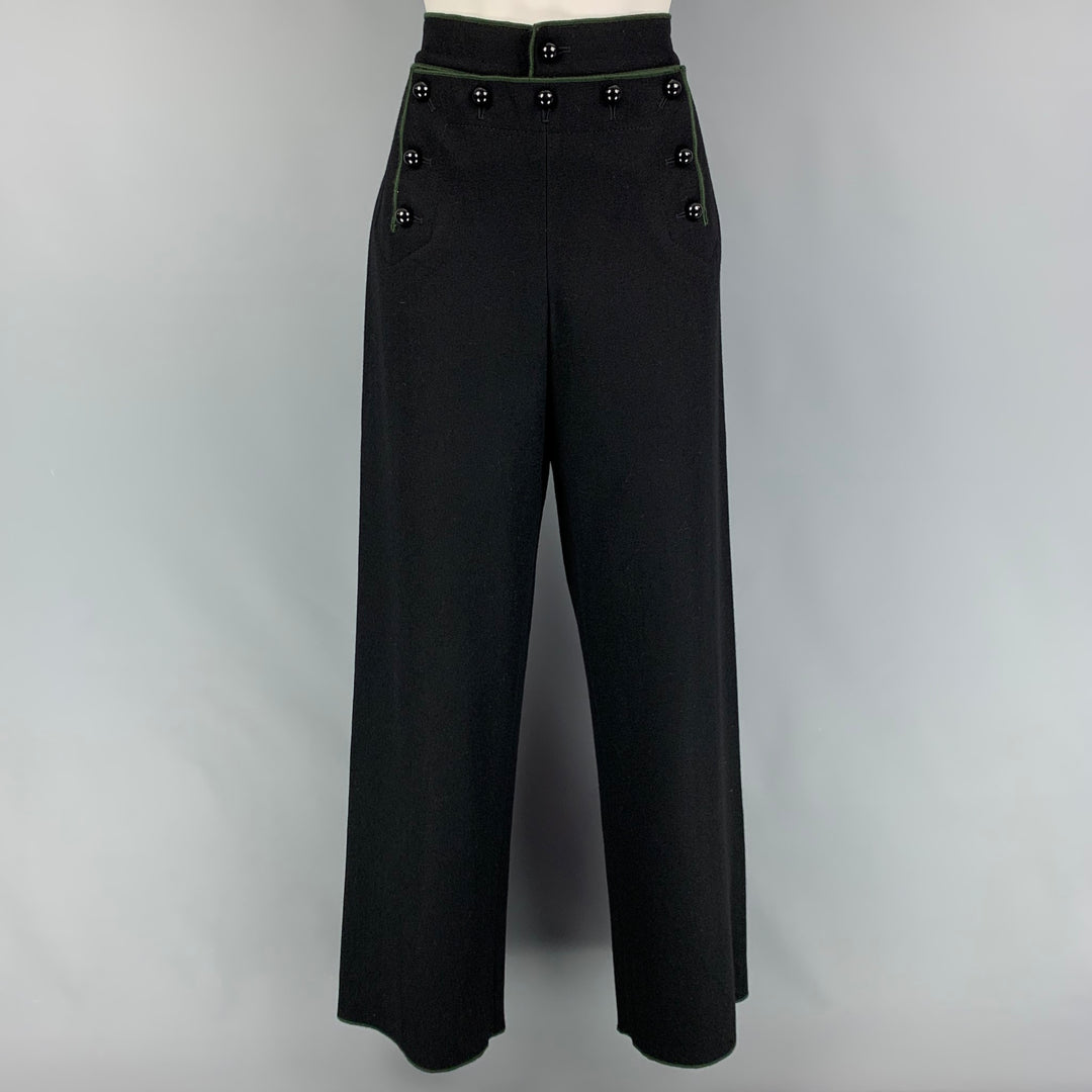 MARC JACOBS Size 4 Black Wool Sailor Dress Pants