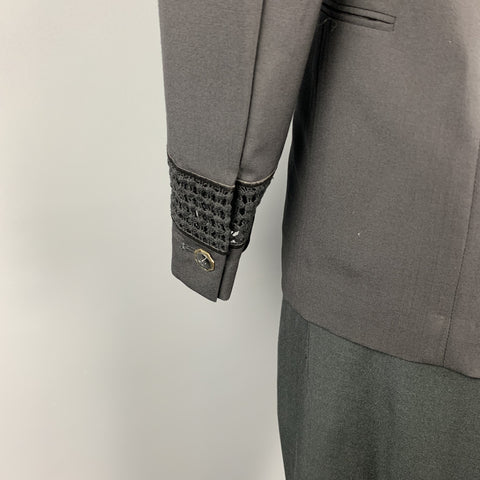 Vintage MATSUDA Size 42 Black Rayon / Wool Notch Lapel Suit