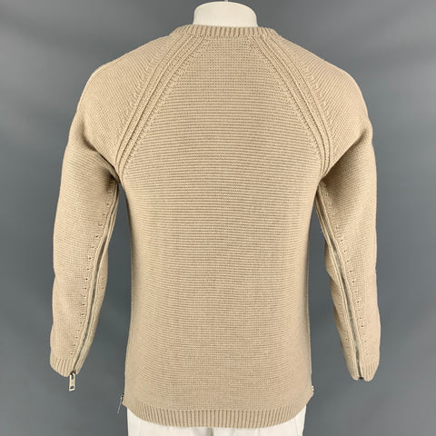 BURBERRY PRORSUM Size M Oatmeal Knitted Side Zipper Sweater