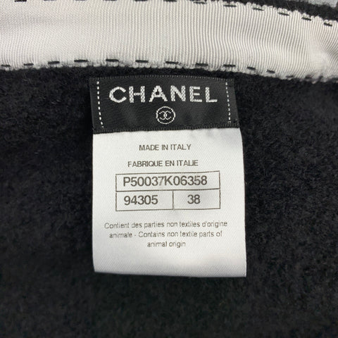 CHANEL Size 6 Black Knitted Textured Cashmere Blend Cardigan
