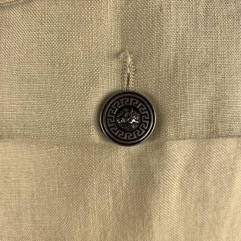 Vintage VERSUS by GIANNI VERSACE Size 36 Cream Linen Medusa Buttons Zip Fly Casual Pants