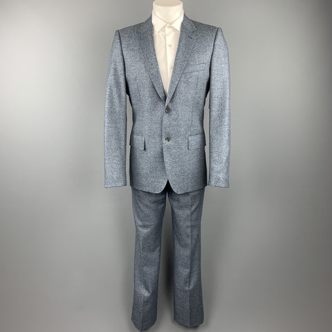 CALVIN KLEIN COLLECTION Size 38 Blue Heather Wool Notch Lapel Suit