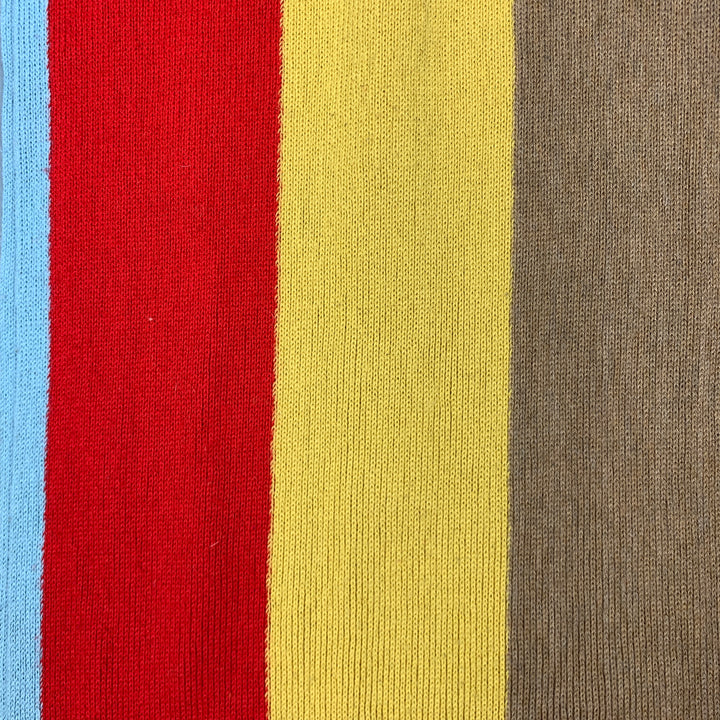 PAUL SMITH Bufanda de punto de lana multicolor con flecos, talla única