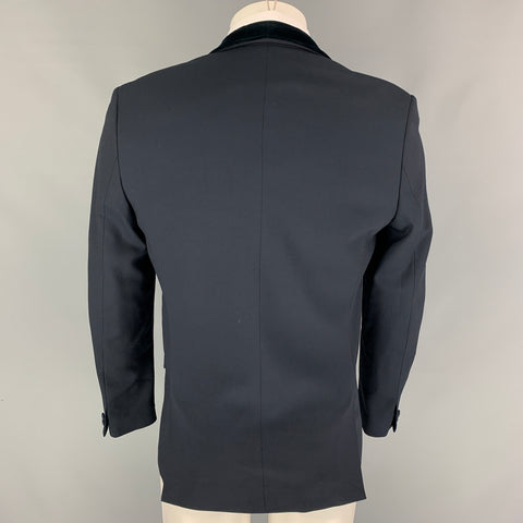 THE KOOPLES Size 38 Navy Wool Shawl Collar Fitted Sport Coat