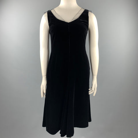 GIORGIO ARMANI Taille 10 Robe droite en maille noire / soie