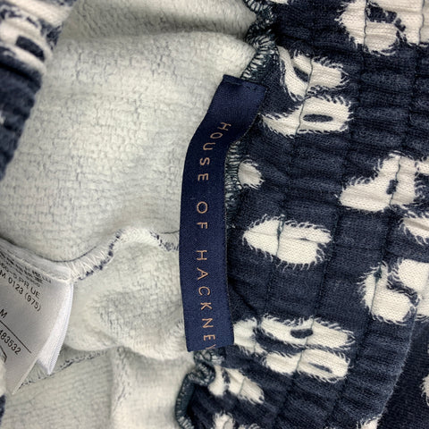 HOUSE OF HACKNEY Size M Navy & White Print Cotton Sweat Shorts