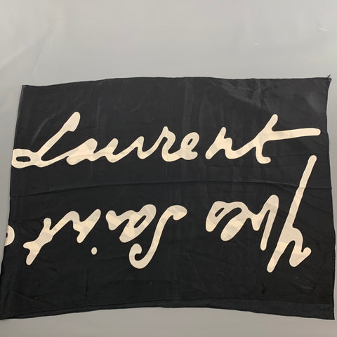 YVES SAINT LAURENT Black White Logo Scarf