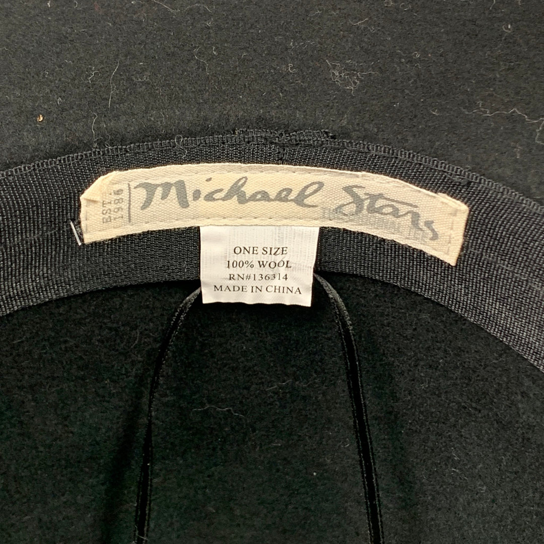 MICHAEL STARS One Size Black Wool Fedora Hat