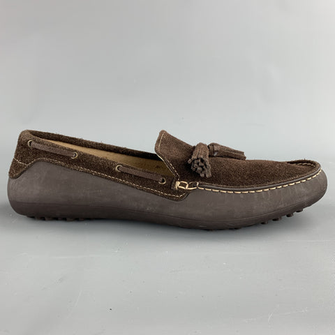 H by HUDSON Size 9 Brown Suede Drivers Tassel Loafers