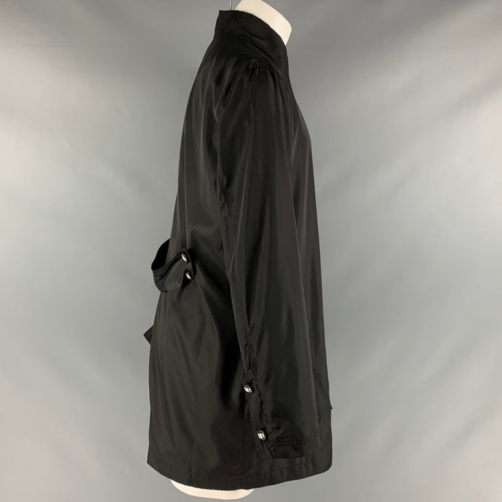 201 RESPECT Size S Black Polyester Windbreaker Coat
