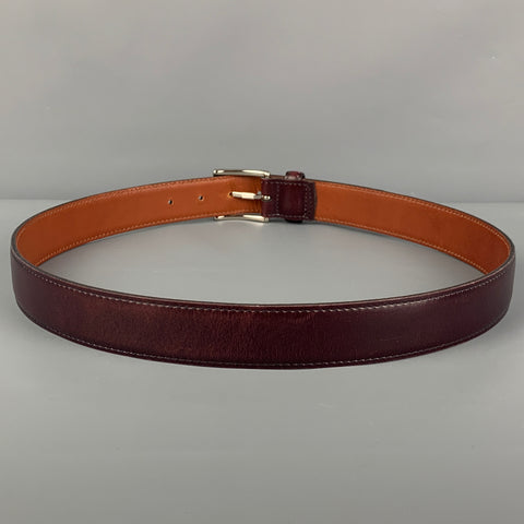OAK STREET Size 34 Burgundy Leather Belt