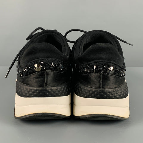 ASH Zapatillas sin cordones de nailon blanco y negro talla 9