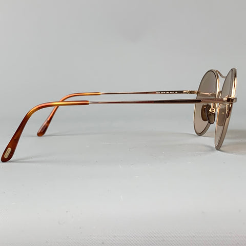 TOM FORD Gold Tone Metal Round Sunglasses