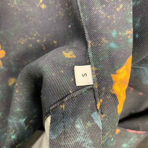 SATURDAYS NYC Size S Black Yellow Lyocell Abstract floral Long Sleeve Shirt