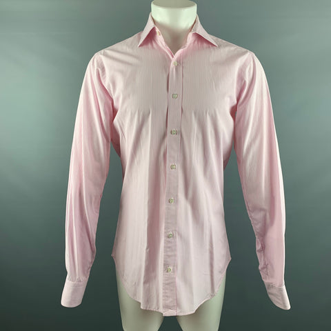 HAMILTON Size M Pink White Stripe Long Sleeve Shirt