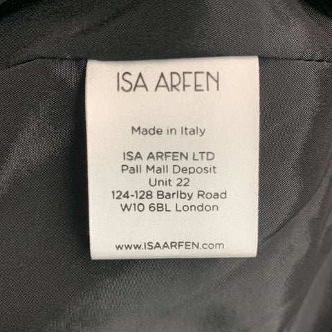 ISA ARFEN Size 14 Black Cotton Elastane Velvet Long Sleeve Cocktail Dress