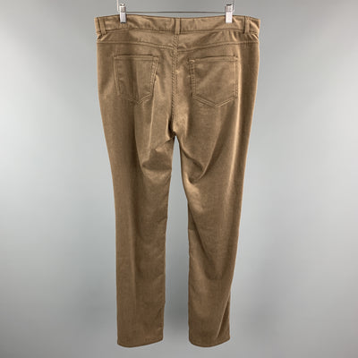 LORO PIANA Size 12 Taupe Cotton / Elastane  Dress Pants