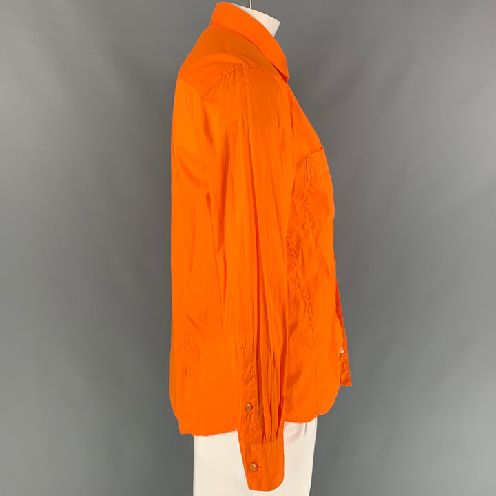 VERSACE COLLECTION Trend Size L Orange Cotton Button Up Long Sleeve Shirt