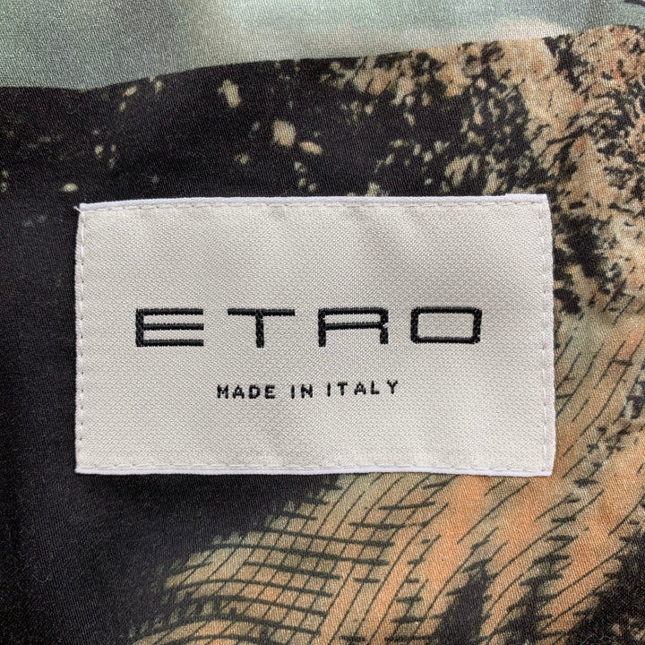 ETRO Talla 42 Abrigo deportivo con solapa de muesca en mezcla de lana jaspeada beige